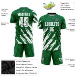 White Uniform Custom Soccer Kelly Sublimation Jersey Green White Uniform Custom Soccer Kelly Sublimation Jersey Green