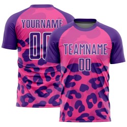Jersey Purple-White Pink Sublimation Custom Uniform Soccer Print Animal
