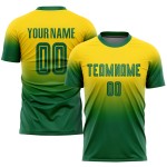 Sublimation Soccer Fashion Fade Gold Kelly Jersey Green Custom Uniform Sublimation Soccer Fashion Fade Gold Kelly Jersey Green Custom Uniform