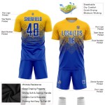 Uniform Gold Sublimation Royal-White Soccer Custom Jersey Uniform Gold Sublimation Royal-White Soccer Custom Jersey