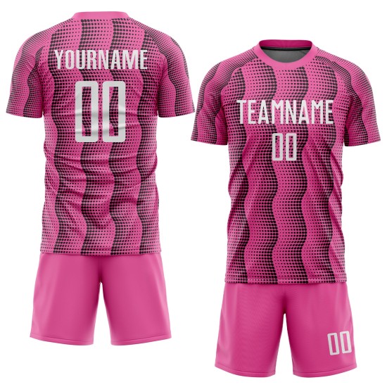 White Uniform Jersey Soccer Pink Custom Sublimation White Uniform Jersey Soccer Pink Custom Sublimation