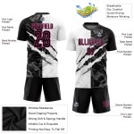 Scratch Graffiti Pattern Soccer Sublimation Custom Uniform Black-Pink Jersey Scratch Graffiti Pattern Soccer Sublimation Custom Uniform Black-Pink Jersey
