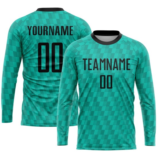 Sublimation Teal Jersey Black Uniform Soccer Custom Sublimation Teal Jersey Black Uniform Soccer Custom