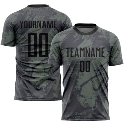 Uniform Olive Sublimation Soccer Service Black Custom Jersey Salute To