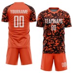 Uniform Sublimation Custom Orange Jersey White-Black Soccer Uniform Sublimation Custom Orange Jersey White-Black Soccer