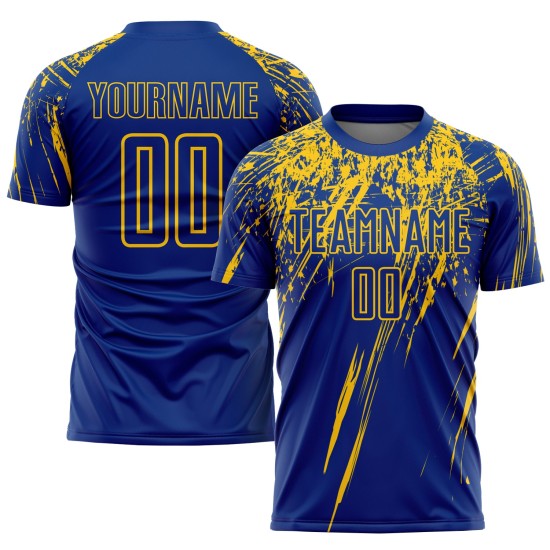 Royal Jersey Uniform Custom Yellow Soccer Sublimation Royal Jersey Uniform Custom Yellow Soccer Sublimation