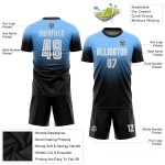 White-Black Uniform Jersey Fashion Fade Powder Soccer Blue Sublimation Custom White-Black Uniform Jersey Fashion Fade Powder Soccer Blue Sublimation Custom