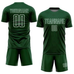 Green Sublimation Custom Soccer Uniform White Geometric Shapes Jersey