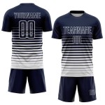 Soccer Pinstripe White Fashion Custom Sublimation Navy Jersey Uniform Fade Soccer Pinstripe White Fashion Custom Sublimation Navy Jersey Uniform Fade