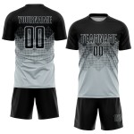 Custom Black Sublimation Soccer Silver Jersey Uniform Custom Black Sublimation Soccer Silver Jersey Uniform