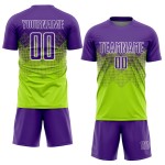 Purple-White Sublimation Custom Jersey Green Neon Soccer Uniform Purple-White Sublimation Custom Jersey Green Neon Soccer Uniform