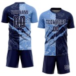 Jersey Graffiti Soccer Sublimation Pattern Navy-Light Uniform Blue Scratch Custom Jersey Graffiti Soccer Sublimation Pattern Navy-Light Uniform Blue Scratch Custom