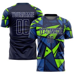 Soccer Sublimation Custom Jersey Uniform Navy Navy-Neon Green