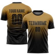 Jersey Old Sublimation Soccer Custom Gold Uniform Fashion Black Fade