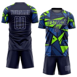 Soccer Sublimation Custom Jersey Uniform Navy Navy-Neon Green