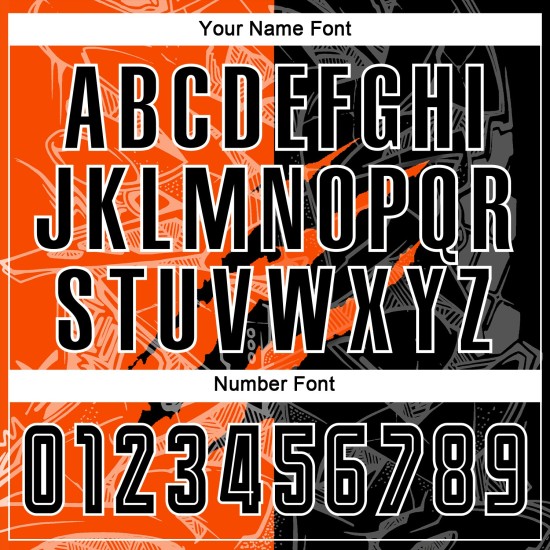 Black-Orange Soccer Scratch Graffiti Custom Uniform Pattern Jersey Sublimation Black-Orange Soccer Scratch Graffiti Custom Uniform Pattern Jersey Sublimation